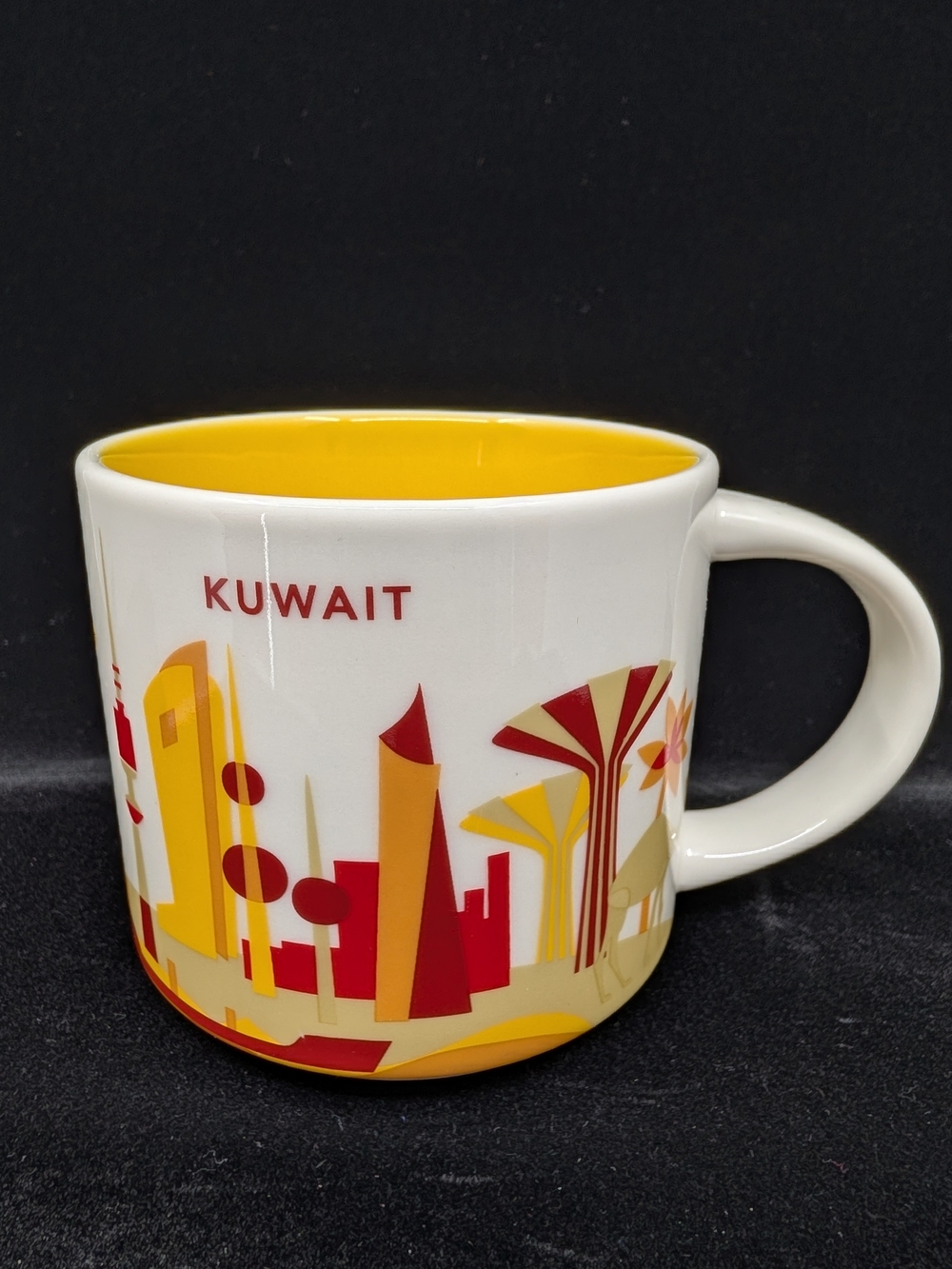 Starbucks Kuwait Ceramic Mug White W/ Yellow, You Are Here Collection 2018